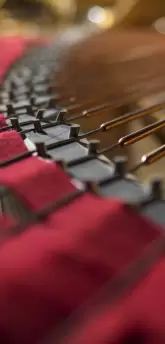 Interior of a concert grand piano