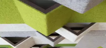 Acoustic felts acoustic absorber as design and decoration in different colors laminated with design felt