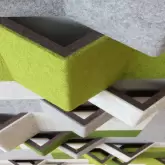 Acoustic felts acoustic absorber as design and decoration in different colors laminated with design felt